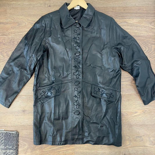 Black vintage leather jacket