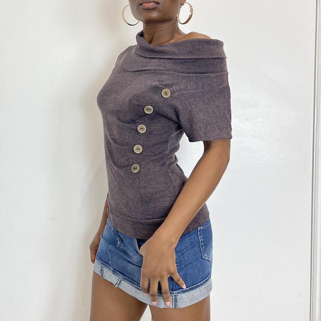 Y2K Grey off the shoulder top