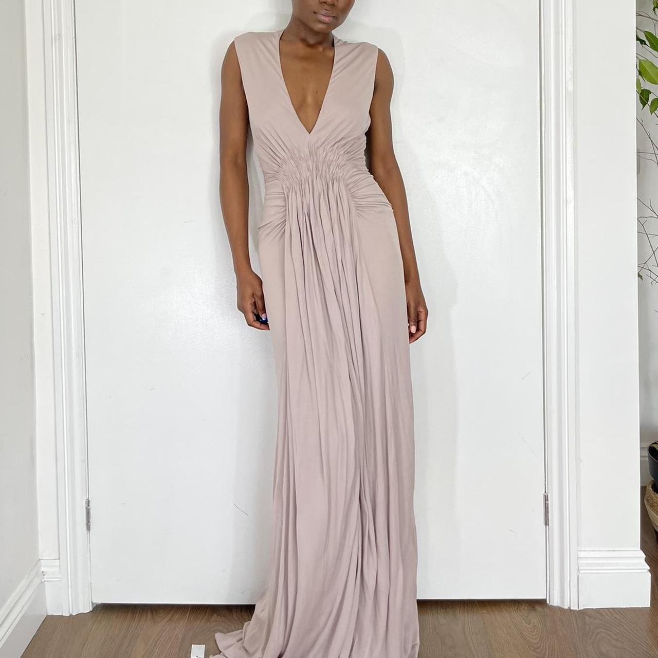 Deep V -neck Blush pink maxi dress