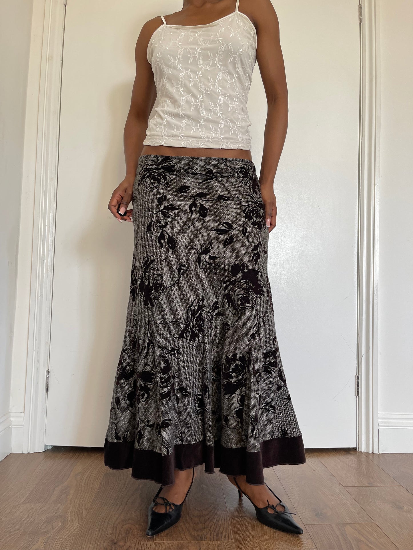 wool been whimsical vintage maxi skirt 16R