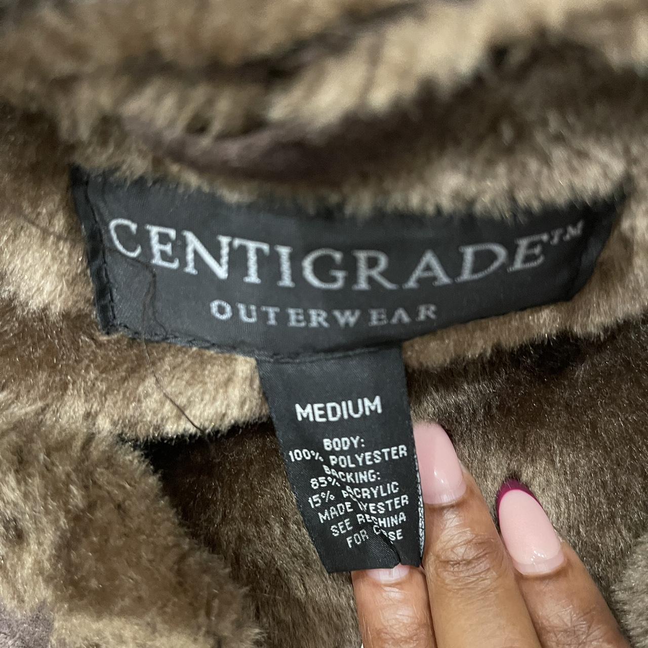 Brown faux fur lined oversized coat 10-12uk