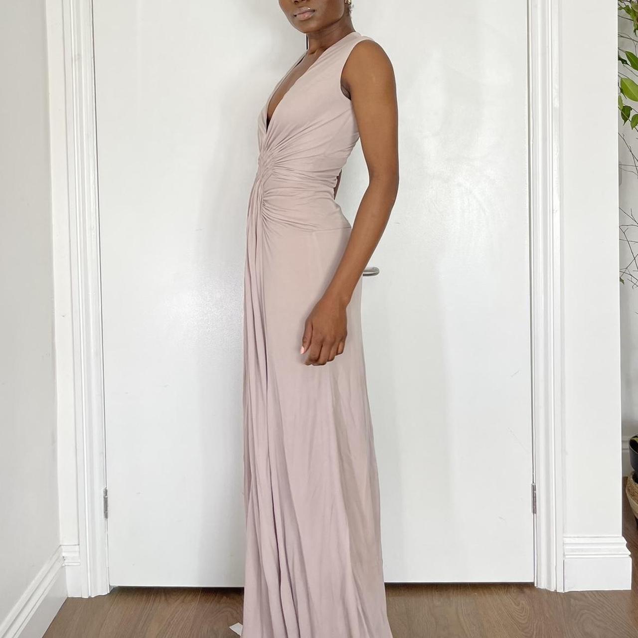 Deep V -neck Blush pink maxi dress