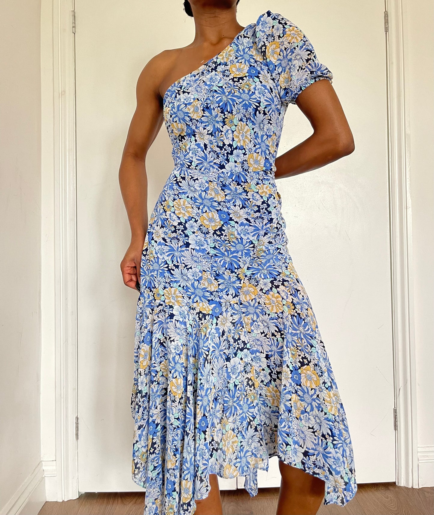 ASTR The Label Revolve Santorini Floral One Shoulder dress